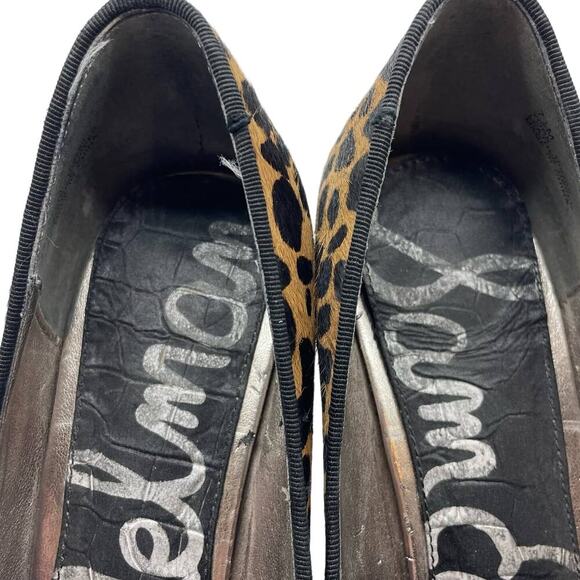 Sam Edelman Calf Hair Leopard Print Studded Heels - Picture 9 of 13